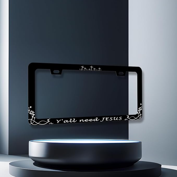 Y'all Need Jesus License Plate Frame Christian License Plate Frames Jesus Auto - Image 3