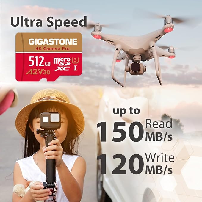 GIGASTONE 512GB Micro SD Card, 4K Camera Pro, A2 V30 - Image 2