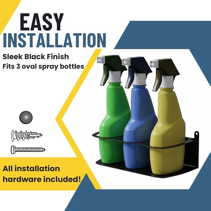 Koova Spray Bottle Holder Heavy Duty- Wall Mount Storage Rack - Image 4