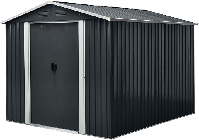 8x10 FT Outdoor Storage Shed, Metal Garden Shed - Image 8