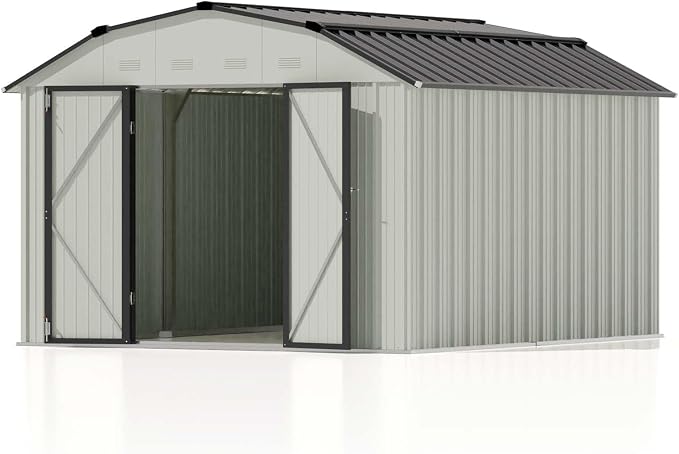 Patiowell 10 X 12 FT Barn Style Metal Storage Shed - Image 7