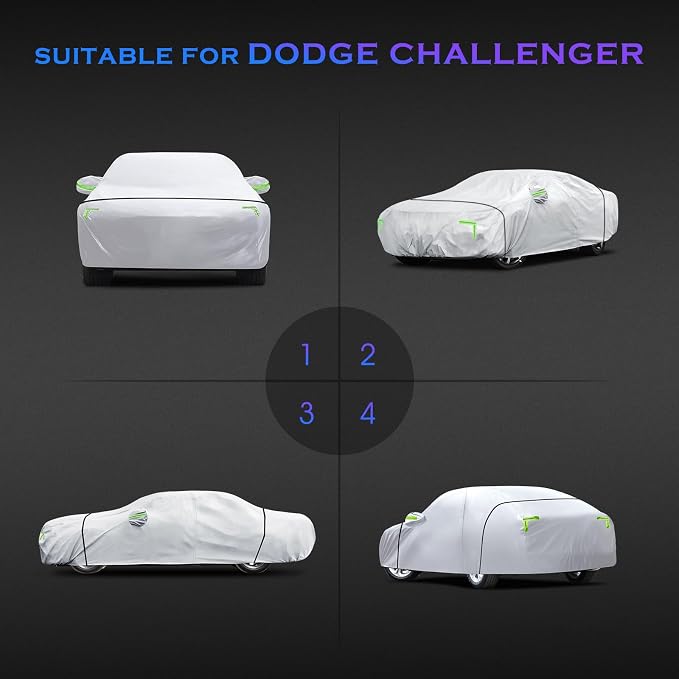 Car Cover Custom Fit for Dodge Challenger 2008-2025, 6 Layers Truck Cover - Image 7
