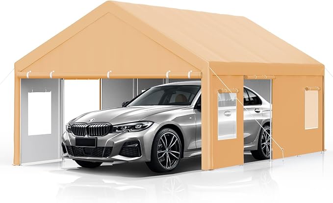 13x25 FT Heavy Duty Carport, Oversized Portable Garage by Hipicute