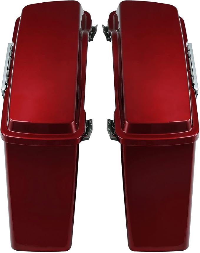 XFMT Motorcycle Saddlebags Red Hard Saddle Bags Trunk - Image 5