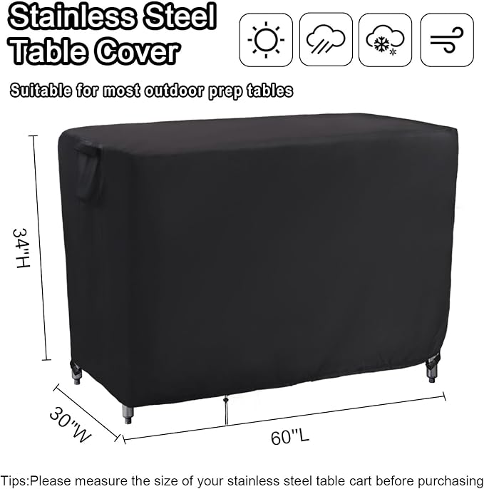 Kingling Outdoor Prep Table Covers, Waterproof Stainless Steel Table Cover - Image 2