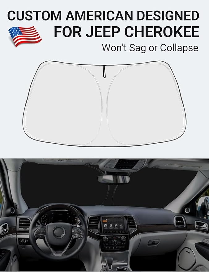 Proadsy for Jeep Cherokee 2014-2024 2025 Windshield Sun Shade 4-Layer Foldable - Image 2