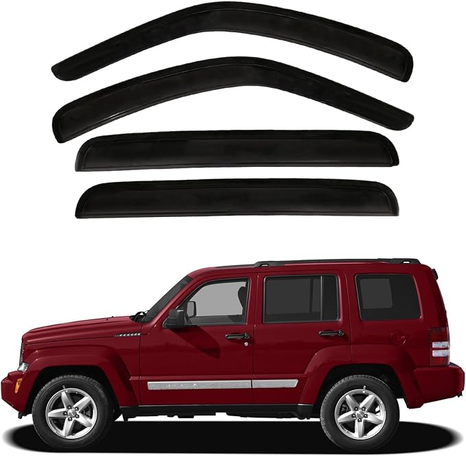 4pcs Front+Rear Smoke Tint Sun/Rain Guard Outside Mount Tape-On Vent Window by LQQDP