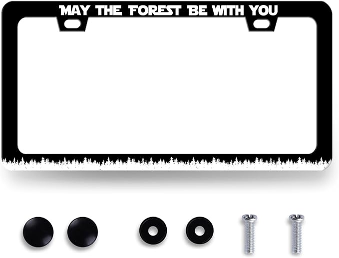 Funny License Plate Frame May The Forest Be by RNKATIH
