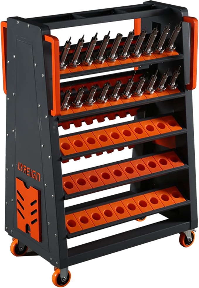 BT50 CNC Tool Holder Storage Cart, Industry Cutting Tool Keeper, Wheels Rolling by LYREIGNCNCME
