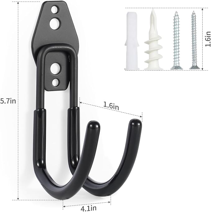 Hose Hanger Wall Mount 2 Pack, Heavy Duty Hose Holder - Image 2