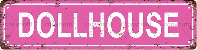 DOLLHOUSE Space Vintage Metal Tin Street Sign Bar Cafe Garage Cave Home Room by Unknown
