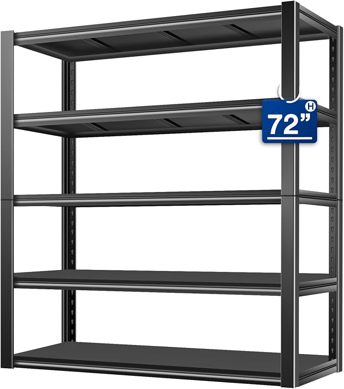 BILT HARD 3500 LBS 48" W x 24" D x 72" H Metal Garage Shelving Unit, 5-Tier by BILTHARD