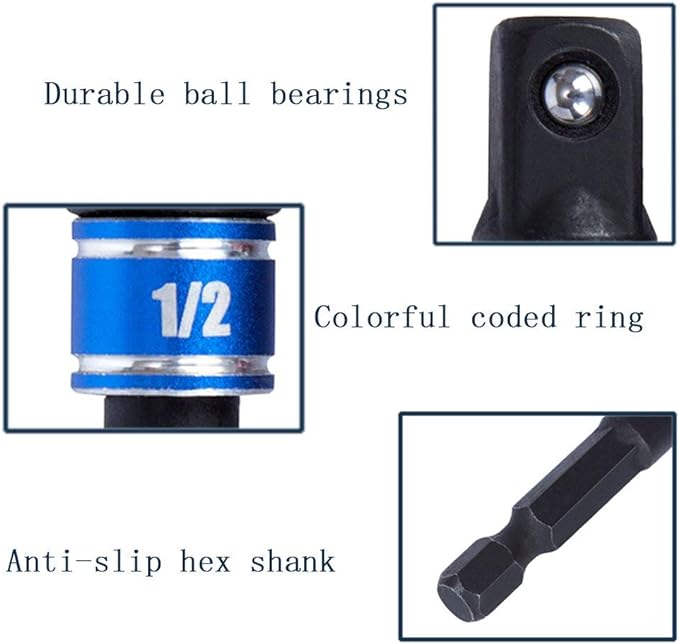 Impact Grade Power Hand Tools Driver Sockets Adapter Extension Set - Image 6