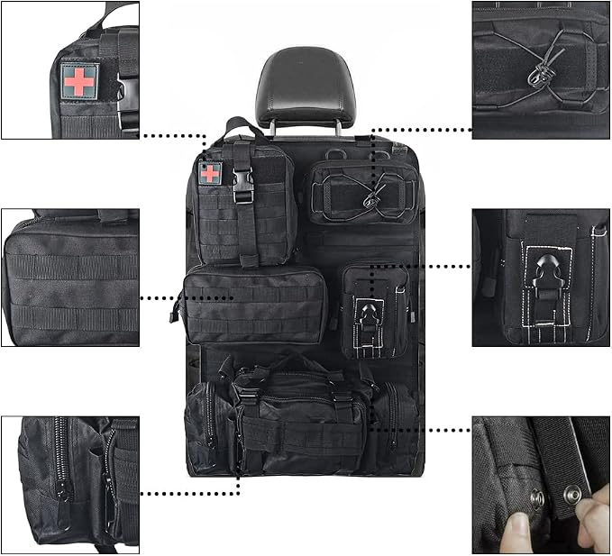 Universal Tactical Seat ​Back Organizer Vehicle Molle Panel Organizer Storage - Image 3