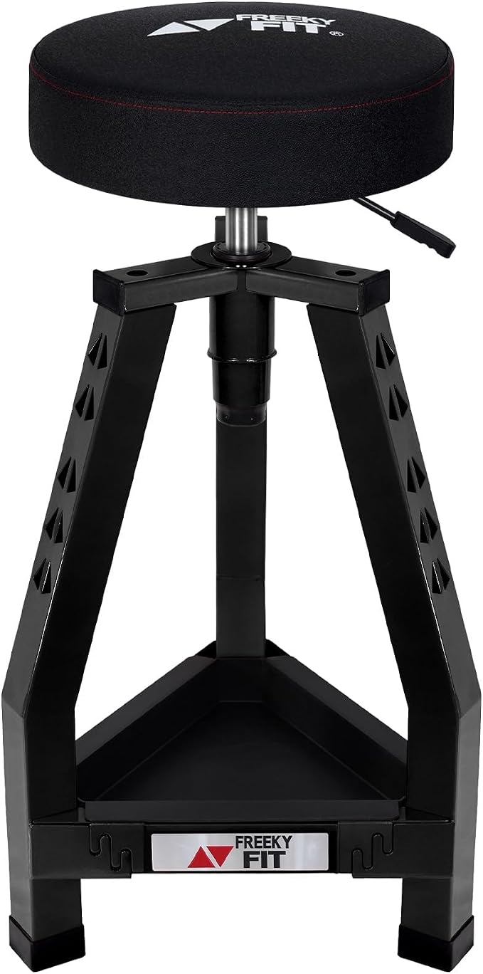 Adjustable Tall Shop Stool, Mechanic Garage Bar Stool Chair, Work Metal Chair by FreekyFit