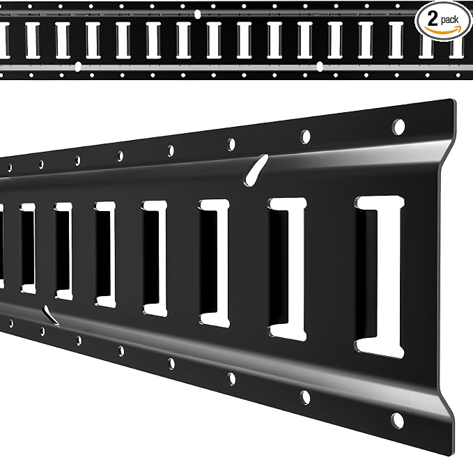 E Track 4'（2 Pack） with Powder-Coated Steel Trailer Tie Down by Digank