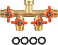 4 Way Brass Hose Splitter Full Flow by Shopnow