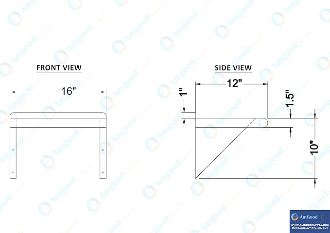 AmGood 12" X 16" Stainless Steel Wall Shelf | Metal Shelving | Garage, Utility - Image 5
