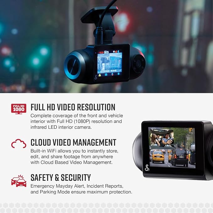 Cobra SC 201 Smart Dash Cam and 2.5A OBDII Port to Micro-USB Hardwire Kit: - Image 3