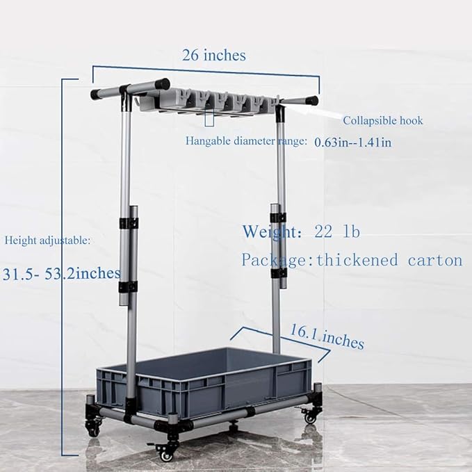 Broom And Mop Holder Put Wet Movable Floor-Mounted Mop Rack Floor Standing - Image 5