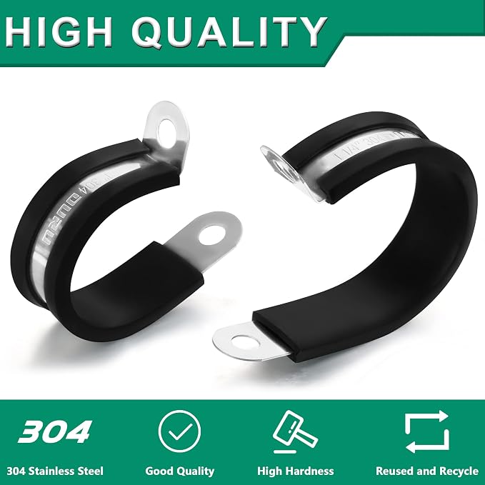 30pcs 3/8 Inch Stainless Steel Cable Clamps, Rubber Coated Cushioned Insulated - Image 5