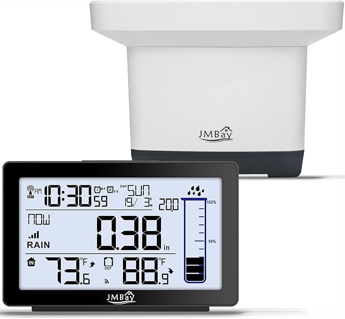 Wireless Rain Gauge Outdoor, Digital Rain Gauge Outdoors Best Rated by JMBay