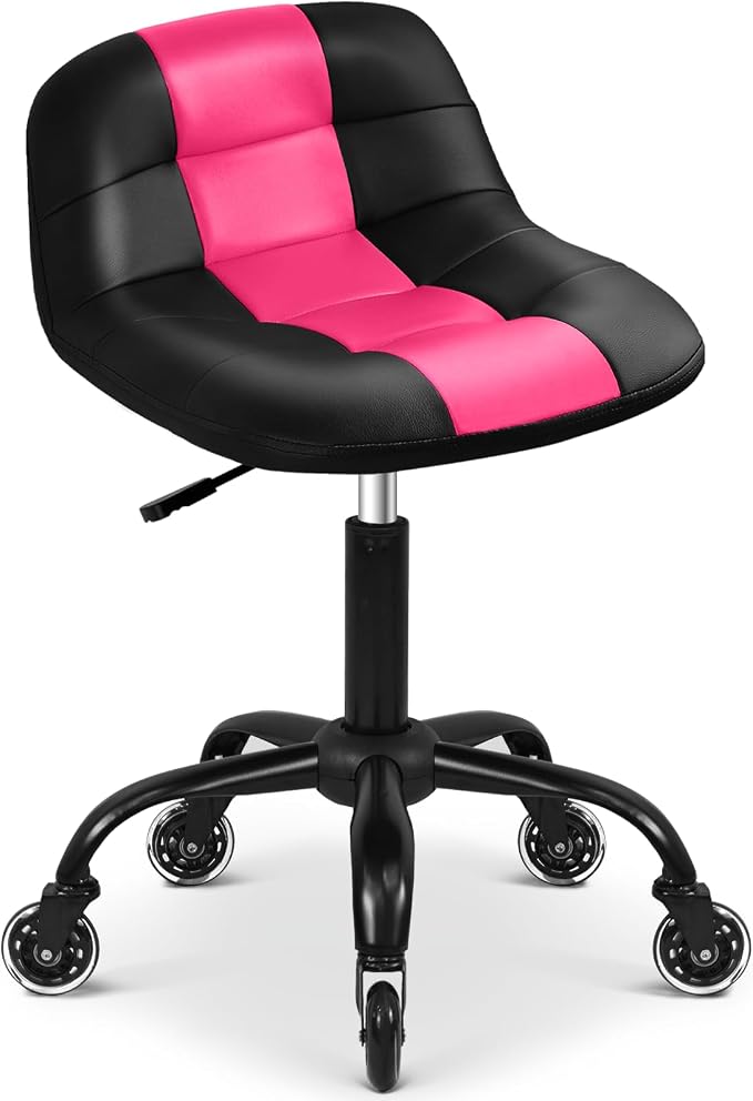 Rolling Stool with Wheels, Garage Shop Stool with Backrest, Roller Seat with by FreekyFit