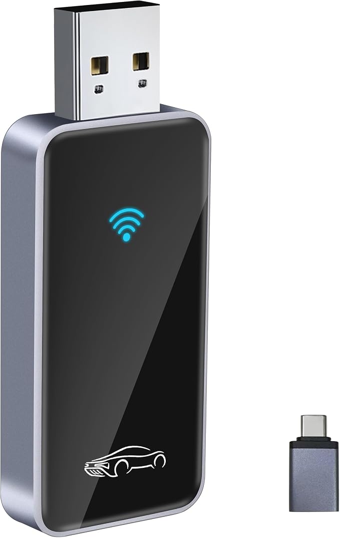 Wireless CarPlay Adapter for iPhone 6+, 2025 Upgraded Mini Carplay Wi-Fi 6 by SANKESU