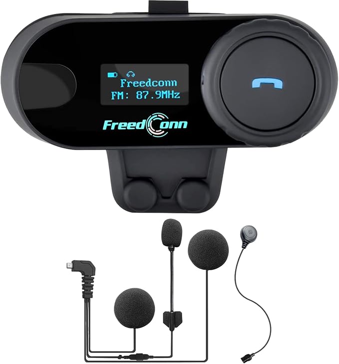 FreedConn 1pcs TCOM-SC Bluetooth Motorcycle Headset, 2-3 Riders Helmet by FreedConn