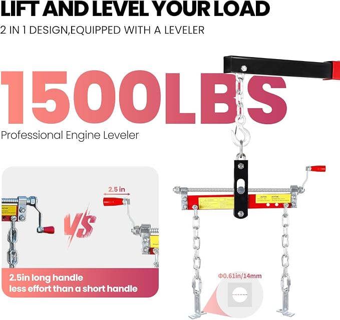 2 Ton Folding Engine Hoist, 4400lbs Hydraulic Cherry Picker Engine Hoist - Image 4
