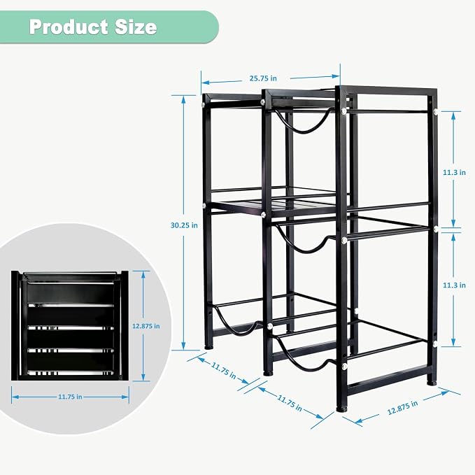5 Gallon Water Jug Holder with 2 Storage Shelves, 3 Tier Water Bottle Holder - Image 2