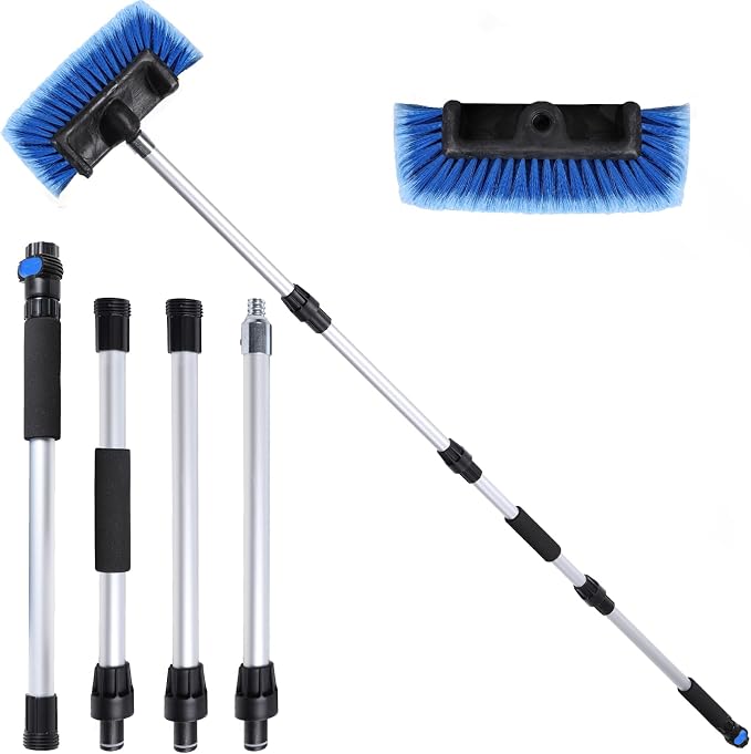 69" Car Wash Brush with Long Handle, Flow-Thru Soft Bristle Car Washing Brush by NAVAPAL