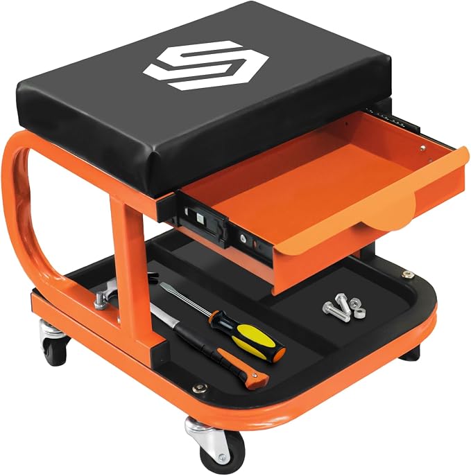SEKAM Rolling Creeper Garage/Shop Seat, 250 LBS Capacity Padded Rolling by SEKAM