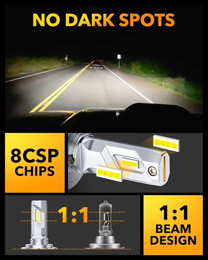 OXILAM 2025 Q26 H7 Bulbs Real 1:1 Design, 36000LM Brighter H7 Fog Light Bulbs - Image 7