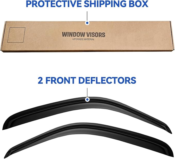 Window Visors Rain Guards for 1995-2004 Toyota Tacoma Regular Cab, Out-Channel - Image 6