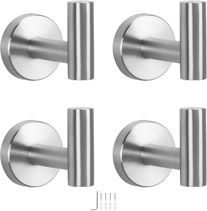 NearMoon Bath Towel Hooks- SUS 304 Stainless Steel Robe Hook Holder, Heavy Duty by NearMoon