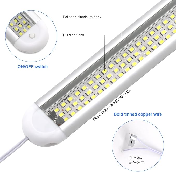 12V LED Interior Light Bar | 120LEDs 1800LM 8W DC 12 Volt led Strip Lights - Image 7
