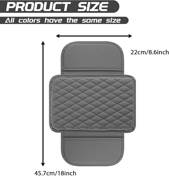 Car Center Console Cover, Upgraded Leather Arm Rest Cover - Image 2