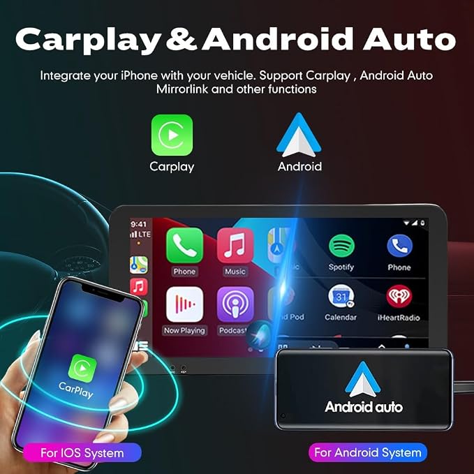 Kunfine Car CarPlay Android Auto Navigation Stereo GPS Radio Camera Display - Image 2