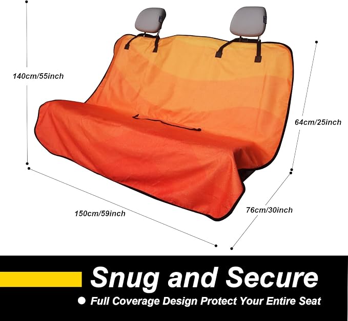 Back Seat Cover for Car Trucks Van SUV, Waterproof Rear Bench Towel Seat Covers - Image 2