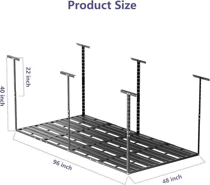 Heavy-Duty 4x8 Overhead Garage Storage Rack – Holds 20% More Weight, 800lbs - Image 9