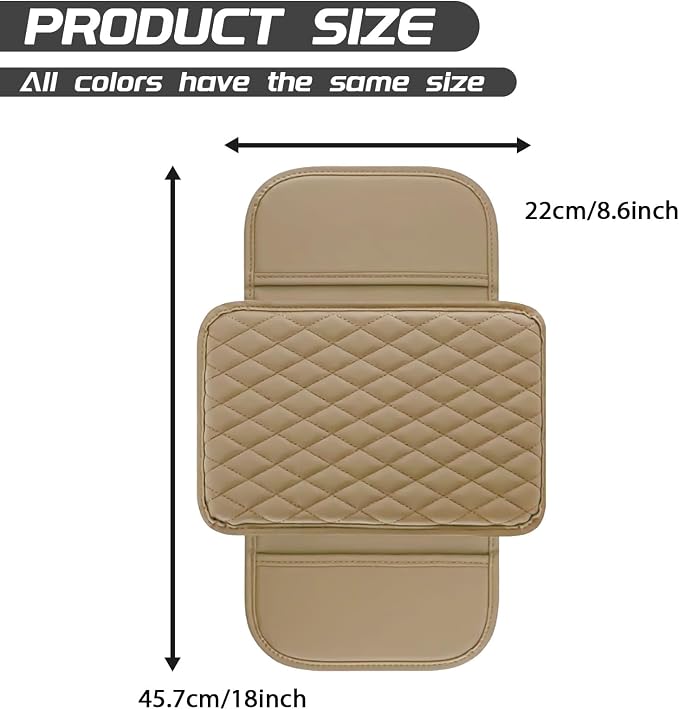 Car Center Console Cover, Upgraded Leather Arm Rest Cover - Image 2