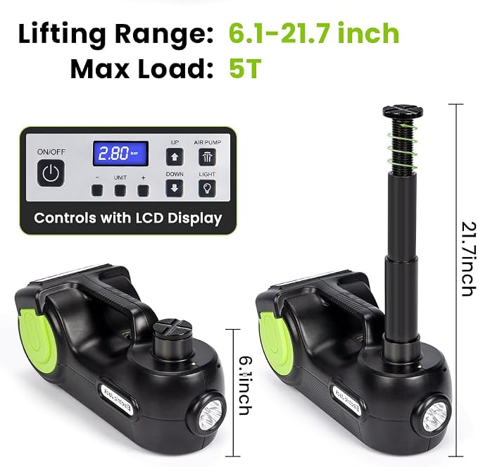 Anbull Electric Car Jack Kit 5 Ton, Hydraulic Car Jack Lift DC12V - Image 2