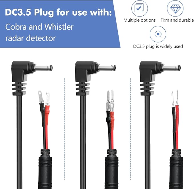 Radar Detector Hardwire Power Cord, Rearview Mirror Plug Cable, - Image 2