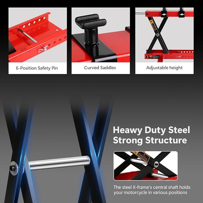 Heavy Duty 1100LBS Motorcycle Scissor Lift Jack - Image 6