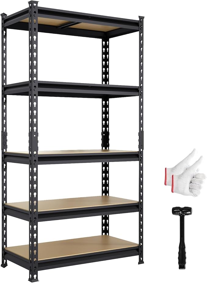 BIG RED 5 Tier Heavy Duty Garage Storage Shelving: Adjustable Metal Utility by BIGRED