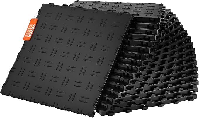 VEVOR Garage Tiles Interlocking, Non-Slip Double-Sided Texture Garage Flooring by VEVOR