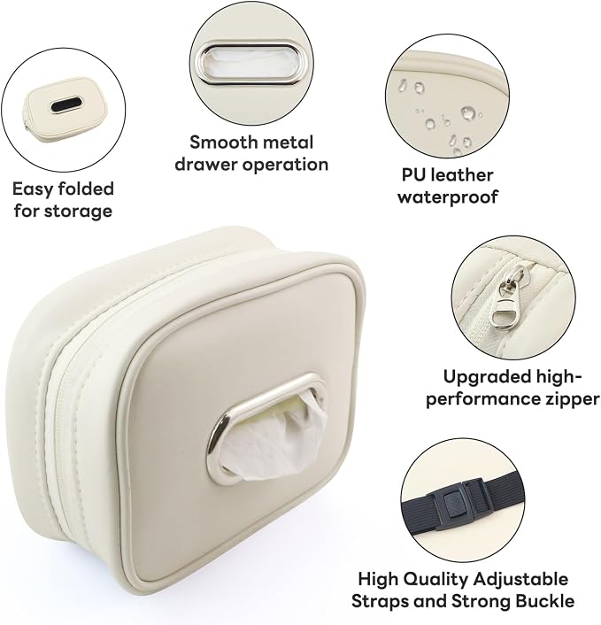 Car Tissue Holder, Tissue Box Cover Keep Car Tidy, Premium PU Leather Backseat - Image 2