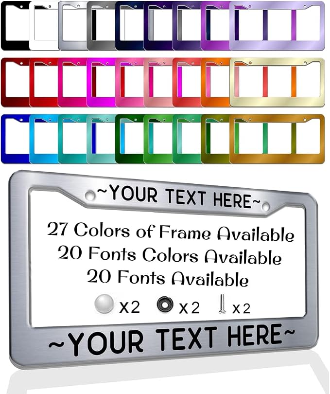 Personalized License Plate Frames Custom Your Text License Plate Holders 27 by Santouis