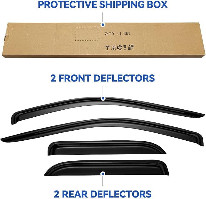 Window Visors Rain Guards for 2002-2008 Dodge Ram 1500 Quad Cab/Extended Cab - Image 6